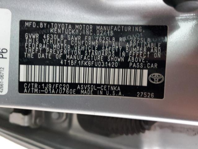 Photo 11 VIN: 4T1BF1FK6FU031420 - TOYOTA CAMRY LE 