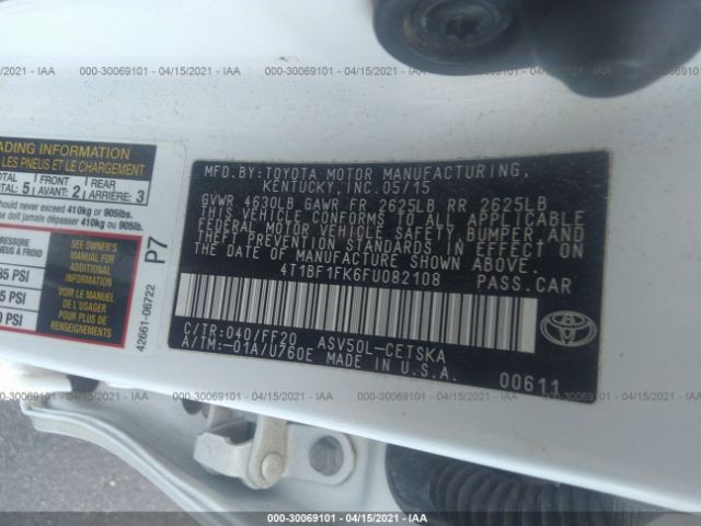 Photo 8 VIN: 4T1BF1FK6FU082108 - TOYOTA CAMRY 