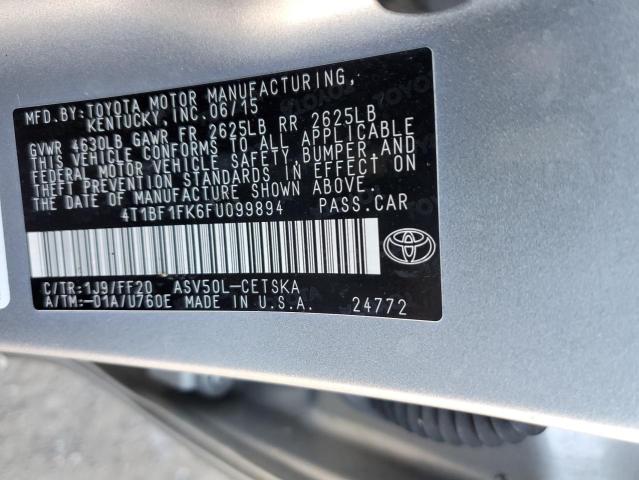 Photo 9 VIN: 4T1BF1FK6FU099894 - TOYOTA CAMRY LE 