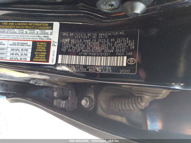 Photo 8 VIN: 4T1BF1FK6FU101921 - TOYOTA CAMRY 