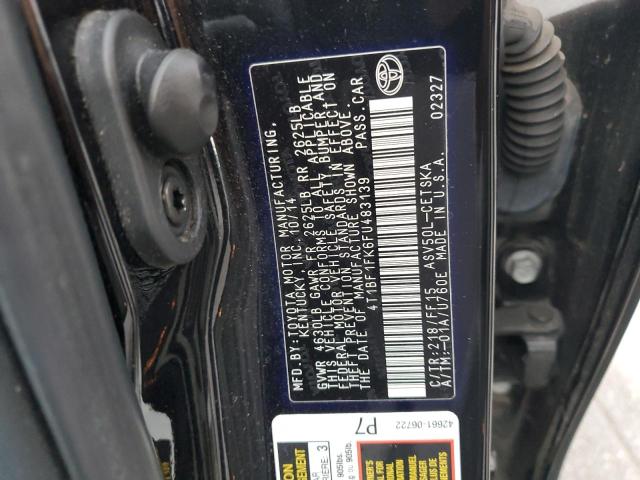 Photo 12 VIN: 4T1BF1FK6FU483139 - TOYOTA CAMRY LE 