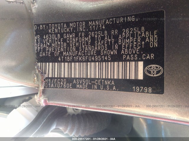 Photo 8 VIN: 4T1BF1FK6FU495145 - TOYOTA CAMRY 