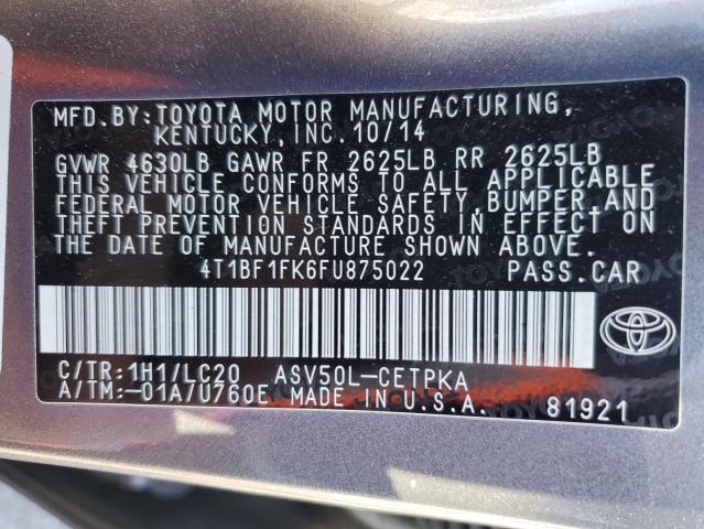 Photo 11 VIN: 4T1BF1FK6FU875022 - TOYOTA CAMRY 