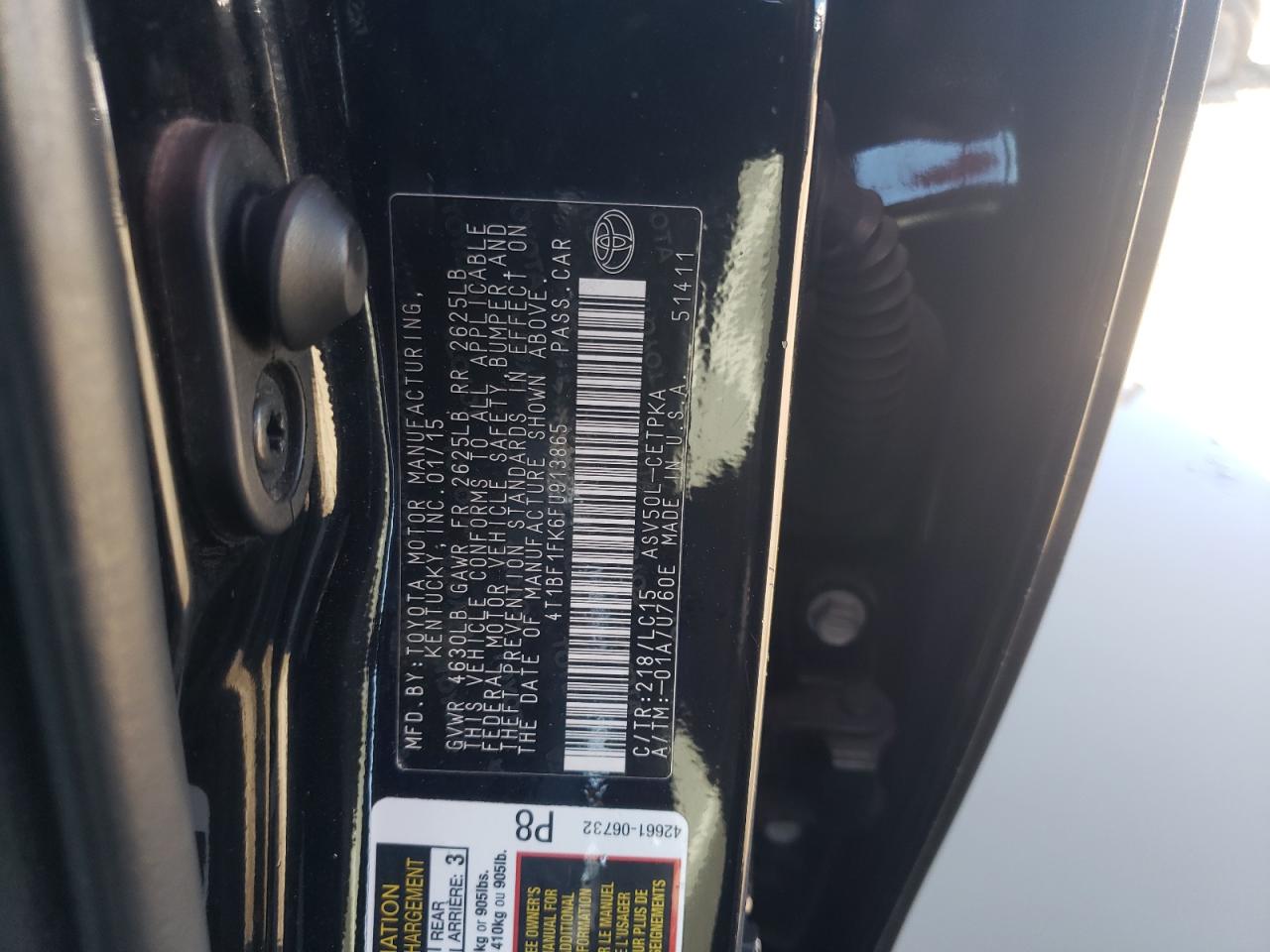 Photo 11 VIN: 4T1BF1FK6FU913865 - TOYOTA CAMRY 