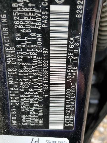 Photo 11 VIN: 4T1BF1FK6FU921187 - TOYOTA CAMRY LE 