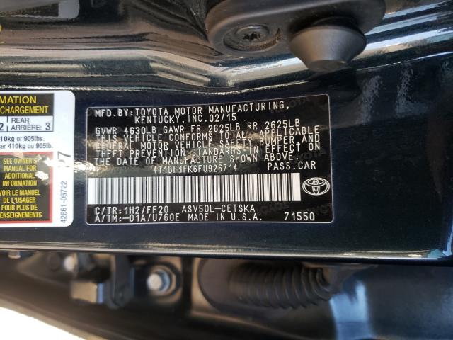 Photo 9 VIN: 4T1BF1FK6FU926714 - TOYOTA CAMRY LE 