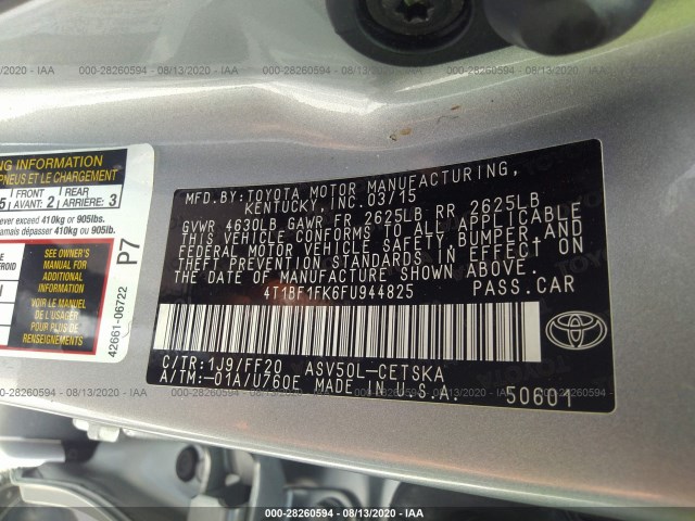 Photo 8 VIN: 4T1BF1FK6FU944825 - TOYOTA CAMRY 