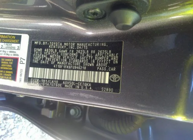 Photo 8 VIN: 4T1BF1FK6FU946218 - TOYOTA CAMRY 