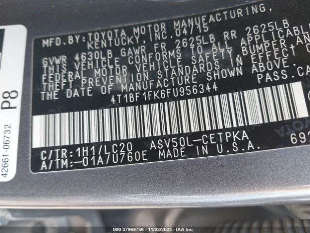 Photo 8 VIN: 4T1BF1FK6FU956344 - TOYOTA CAMRY 