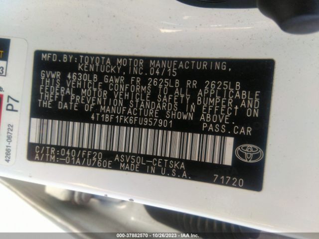 Photo 8 VIN: 4T1BF1FK6FU957901 - TOYOTA CAMRY 