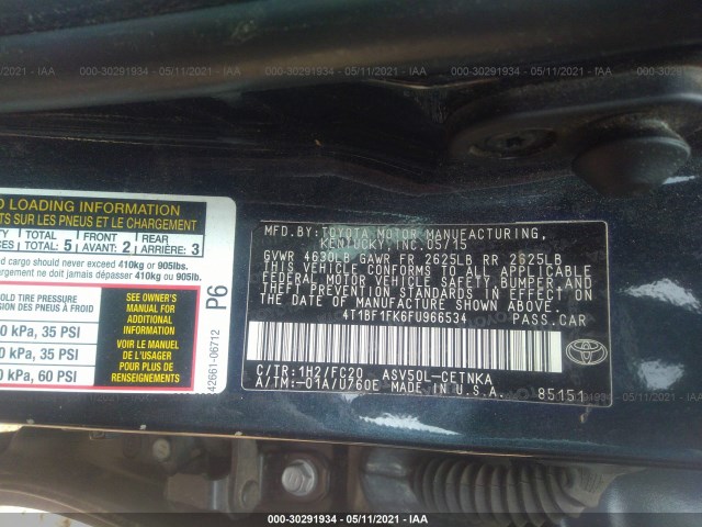 Photo 8 VIN: 4T1BF1FK6FU966534 - TOYOTA CAMRY 