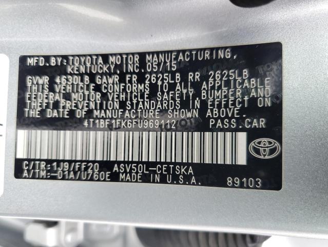 Photo 12 VIN: 4T1BF1FK6FU969112 - TOYOTA CAMRY LE 