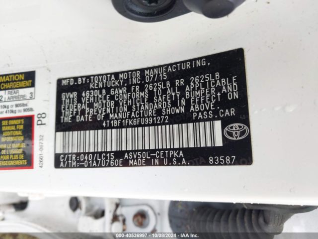 Photo 8 VIN: 4T1BF1FK6FU991272 - TOYOTA CAMRY 