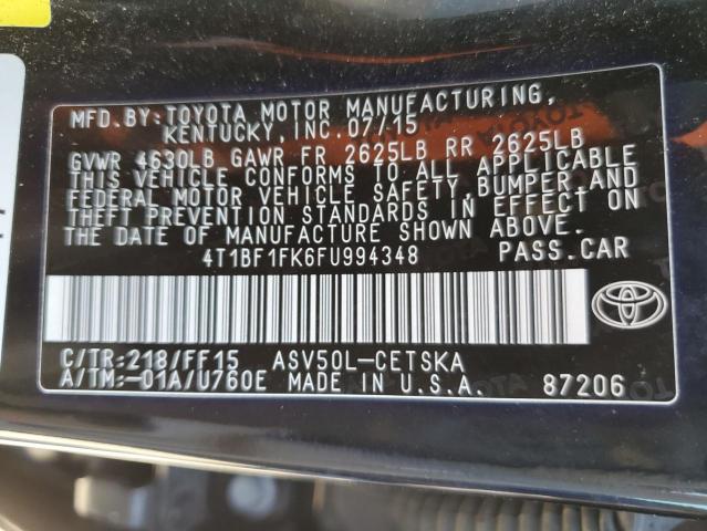 Photo 9 VIN: 4T1BF1FK6FU994348 - TOYOTA CAMRY LE 