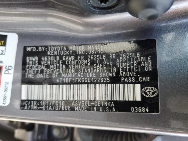 Photo 11 VIN: 4T1BF1FK6GU122625 - TOYOTA CAMRY LE 