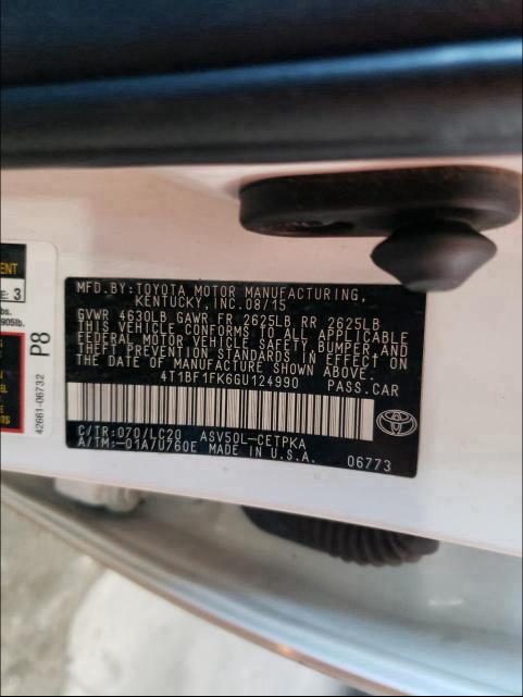 Photo 9 VIN: 4T1BF1FK6GU124990 - TOYOTA CAMRY LE 