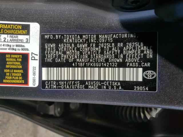 Photo 9 VIN: 4T1BF1FK6GU142132 - TOYOTA CAMRY LE 