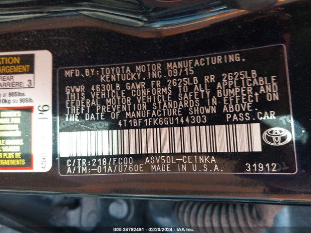 Photo 8 VIN: 4T1BF1FK6GU144303 - TOYOTA CAMRY 