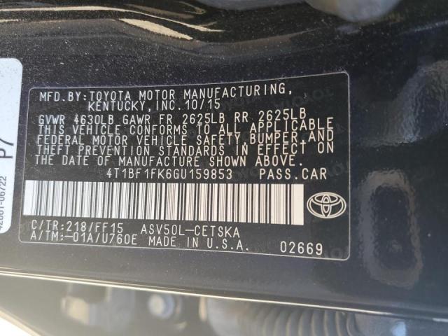 Photo 9 VIN: 4T1BF1FK6GU159853 - TOYOTA CAMRY LE 