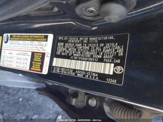 Photo 8 VIN: 4T1BF1FK6GU166513 - TOYOTA CAMRY 