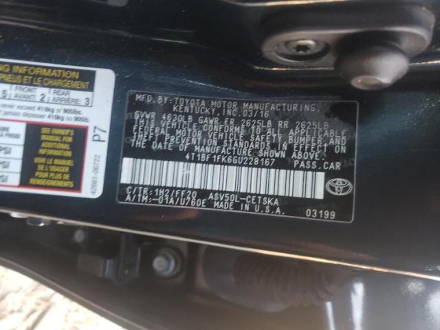 Photo 9 VIN: 4T1BF1FK6GU228167 - TOYOTA CAMRY LE 