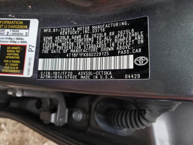 Photo 9 VIN: 4T1BF1FK6GU229125 - TOYOTA CAMRY LE 