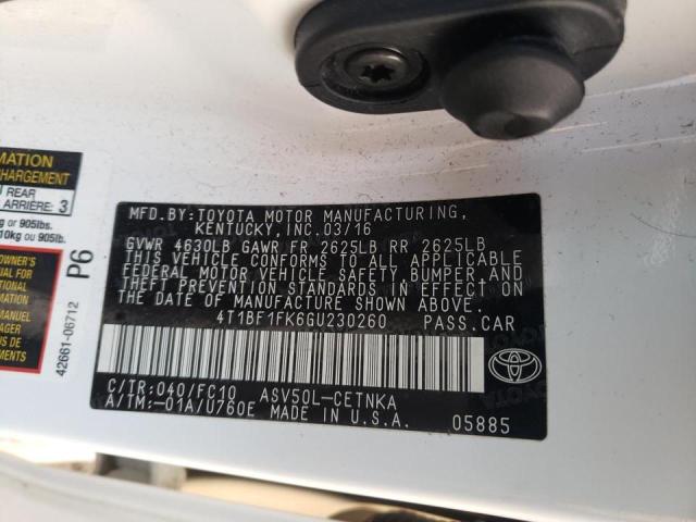 Photo 12 VIN: 4T1BF1FK6GU230260 - TOYOTA CAMRY LE 