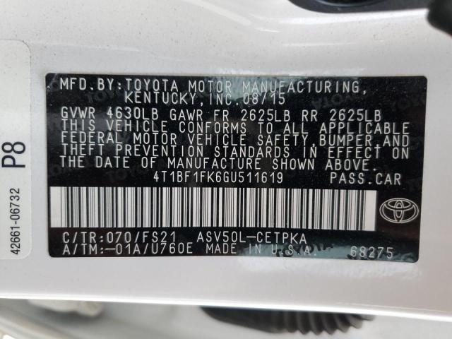 Photo 12 VIN: 4T1BF1FK6GU511619 - TOYOTA CAMRY LE 