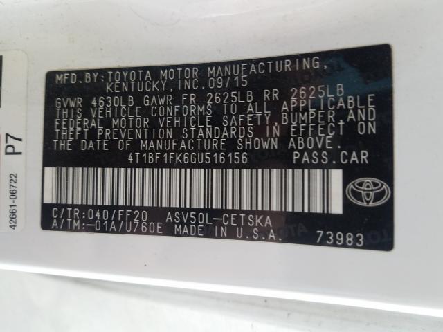 Photo 9 VIN: 4T1BF1FK6GU516156 - TOYOTA CAMRY LE 