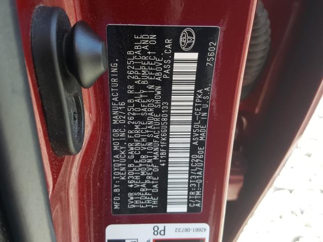 Photo 9 VIN: 4T1BF1FK6GU580133 - TOYOTA CAMRY LE 