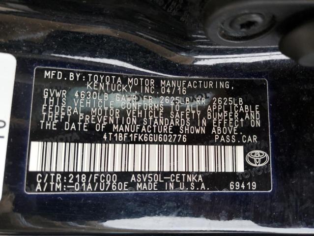 Photo 11 VIN: 4T1BF1FK6GU602776 - TOYOTA CAMRY LE 