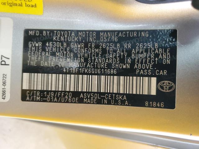 Photo 12 VIN: 4T1BF1FK6GU611686 - TOYOTA CAMRY 