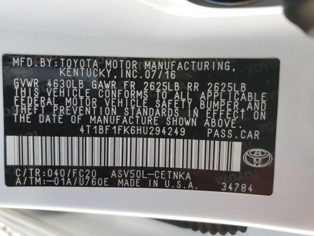 Photo 11 VIN: 4T1BF1FK6HU294249 - TOYOTA CAMRY 