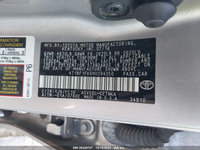 Photo 8 VIN: 4T1BF1FK6HU294350 - TOYOTA CAMRY 