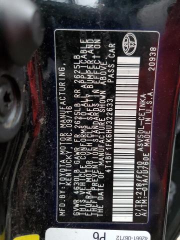 Photo 11 VIN: 4T1BF1FK6HU322633 - TOYOTA CAMRY LE 