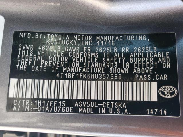 Photo 11 VIN: 4T1BF1FK6HU357589 - TOYOTA CAMRY 