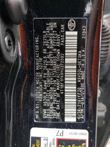 Photo 11 VIN: 4T1BF1FK6HU372092 - TOYOTA CAMRY LE 