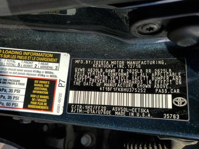 Photo 11 VIN: 4T1BF1FK6HU375252 - TOYOTA CAMRY LE 