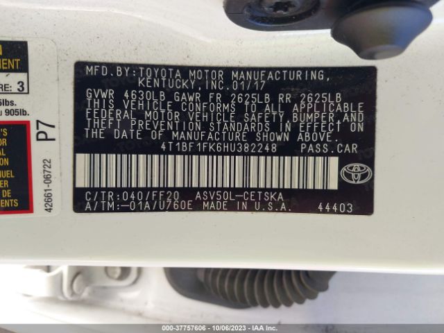 Photo 8 VIN: 4T1BF1FK6HU382248 - TOYOTA CAMRY 