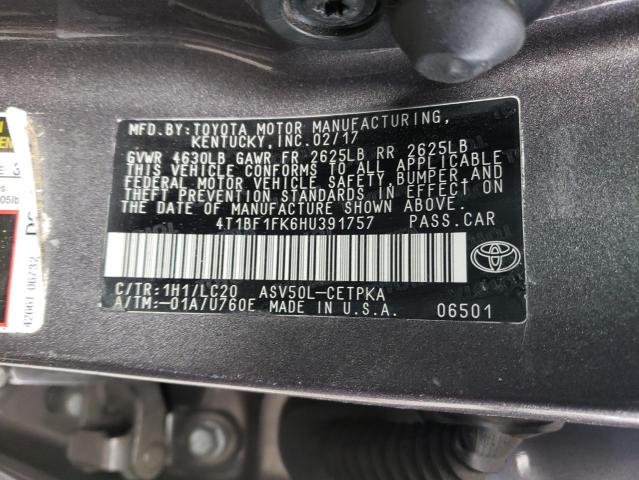 Photo 11 VIN: 4T1BF1FK6HU391757 - TOYOTA CAMRY LE 