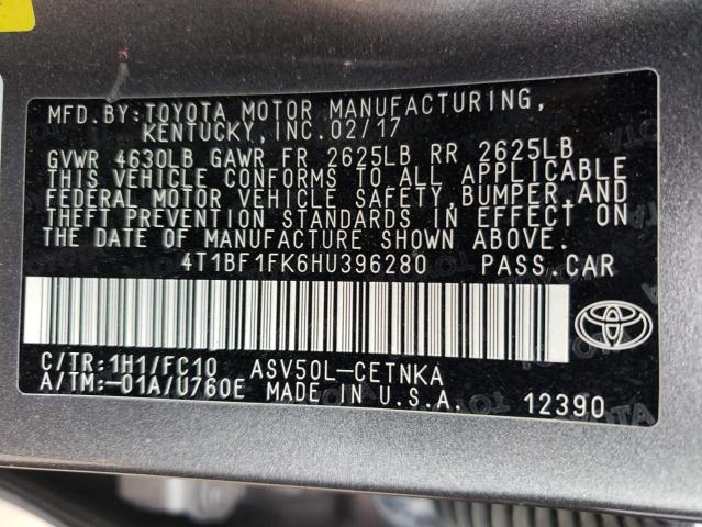 Photo 11 VIN: 4T1BF1FK6HU396280 - TOYOTA CAMRY LE 