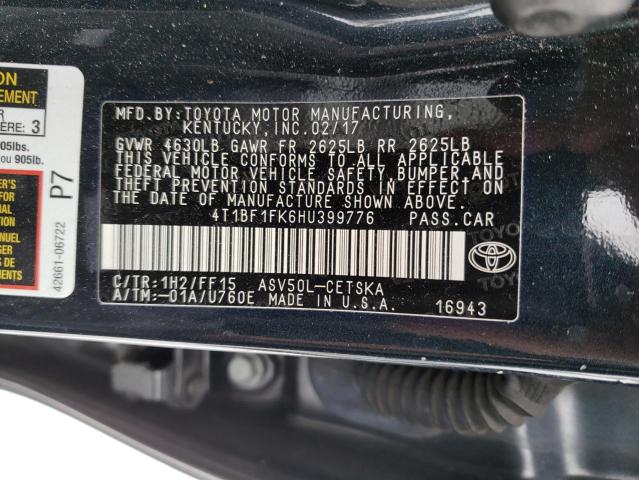 Photo 9 VIN: 4T1BF1FK6HU399776 - TOYOTA CAMRY LE 