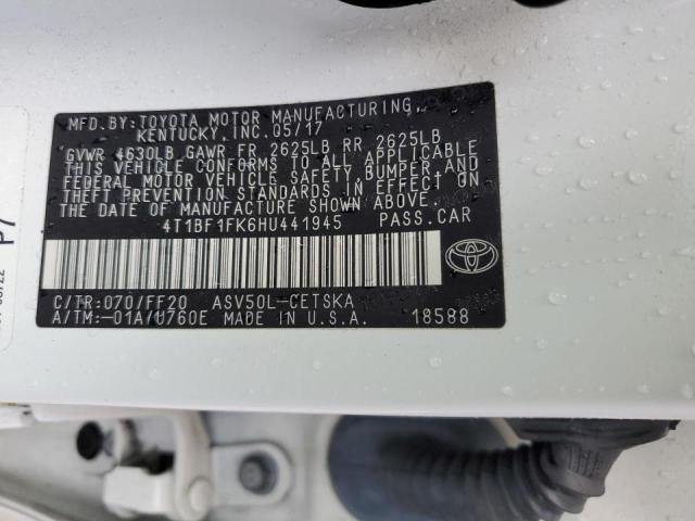 Photo 11 VIN: 4T1BF1FK6HU441945 - TOYOTA CAMRY LE 