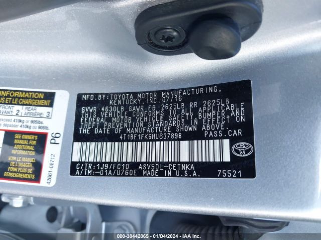 Photo 8 VIN: 4T1BF1FK6HU637898 - TOYOTA CAMRY 