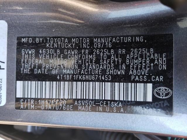 Photo 9 VIN: 4T1BF1FK6HU671453 - TOYOTA CAMRY LE 