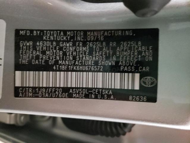 Photo 9 VIN: 4T1BF1FK6HU676572 - TOYOTA CAMRY LE 