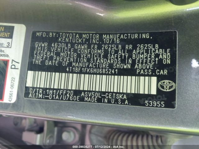 Photo 8 VIN: 4T1BF1FK6HU685241 - TOYOTA CAMRY 