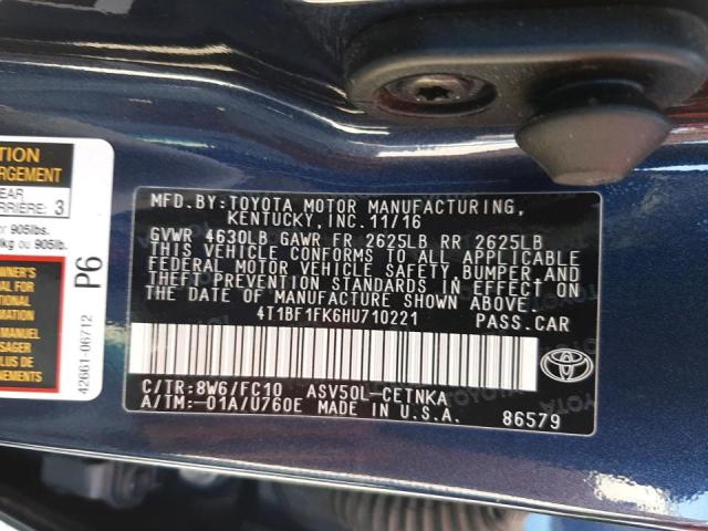 Photo 9 VIN: 4T1BF1FK6HU710221 - TOYOTA CAMRY 