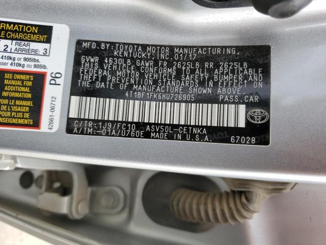 Photo 11 VIN: 4T1BF1FK6HU726905 - TOYOTA CAMRAY 