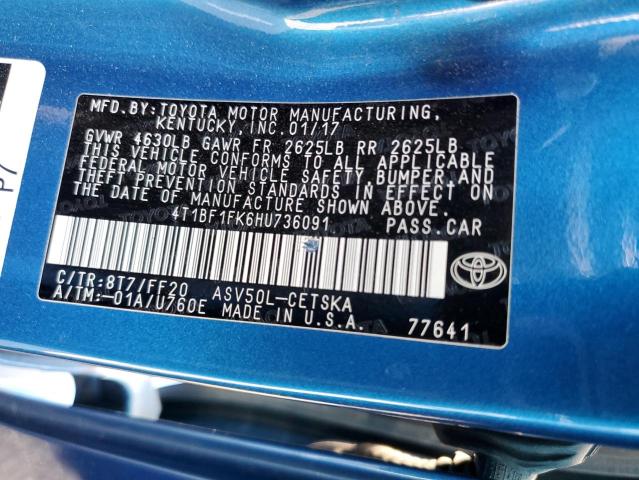 Photo 11 VIN: 4T1BF1FK6HU736091 - TOYOTA CAMRY 